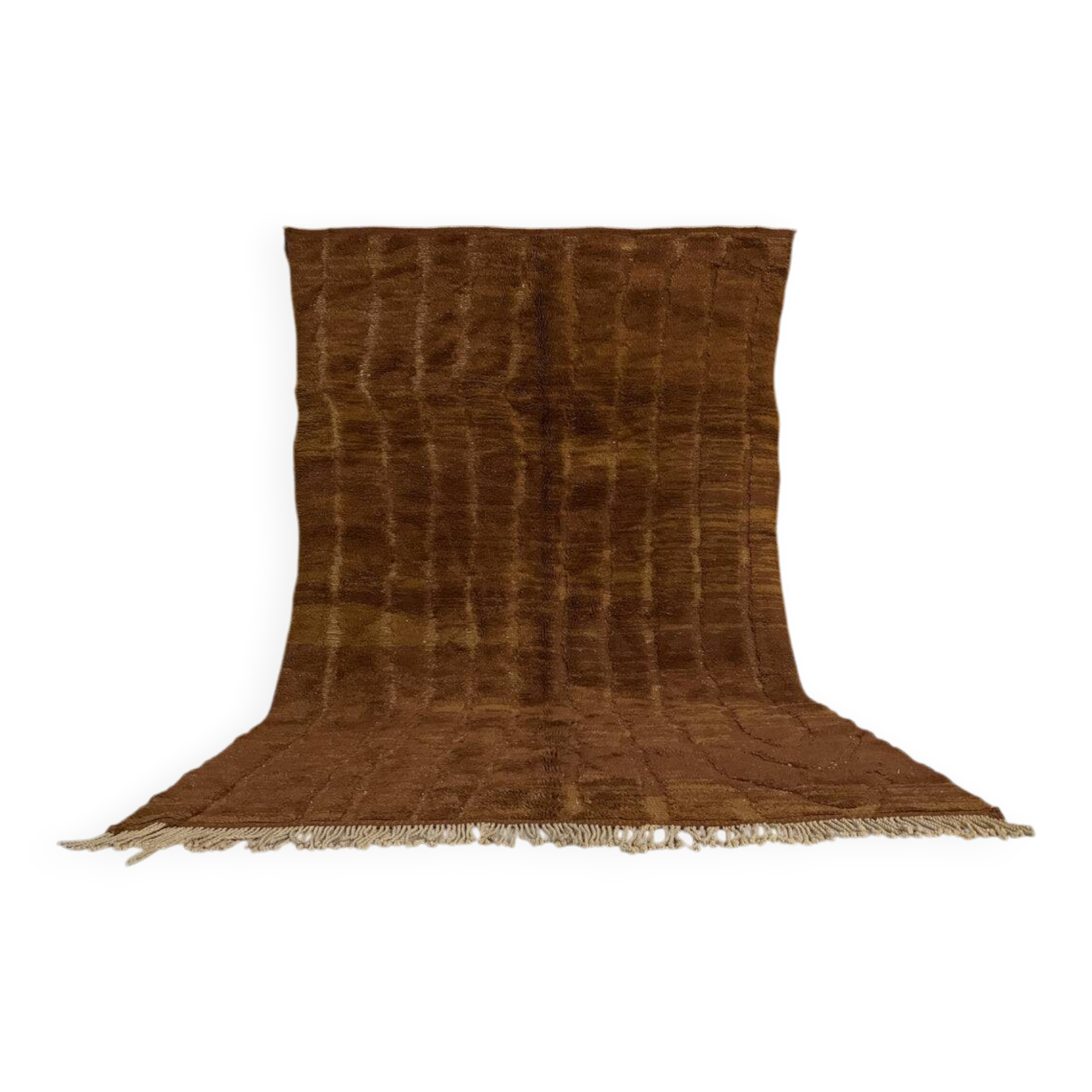 Plain brown Moroccan rug in wool 3/2 Custom-made Moroccan rug