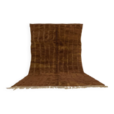 Tapis marocain uni marron en laine 3/2 Tapis marocain sur mesure