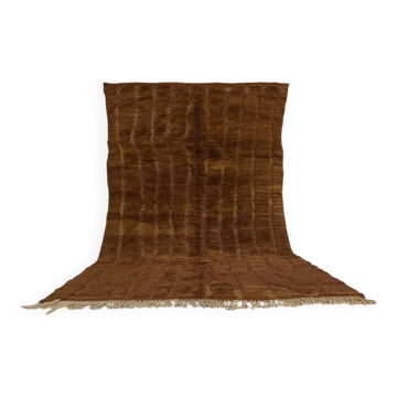 Tapis marocain uni marron en laine 3/2 Tapis marocain sur mesure