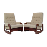 Pair of Mid-century Design Rocking Armchairs,1980's.