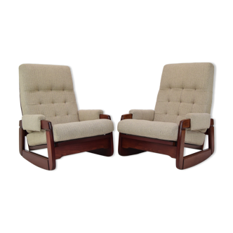 Pair of Mid-century Design Rocking Armchairs,1980's.