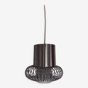 Stainless steel pendant light from the 70s Philippe Rogier