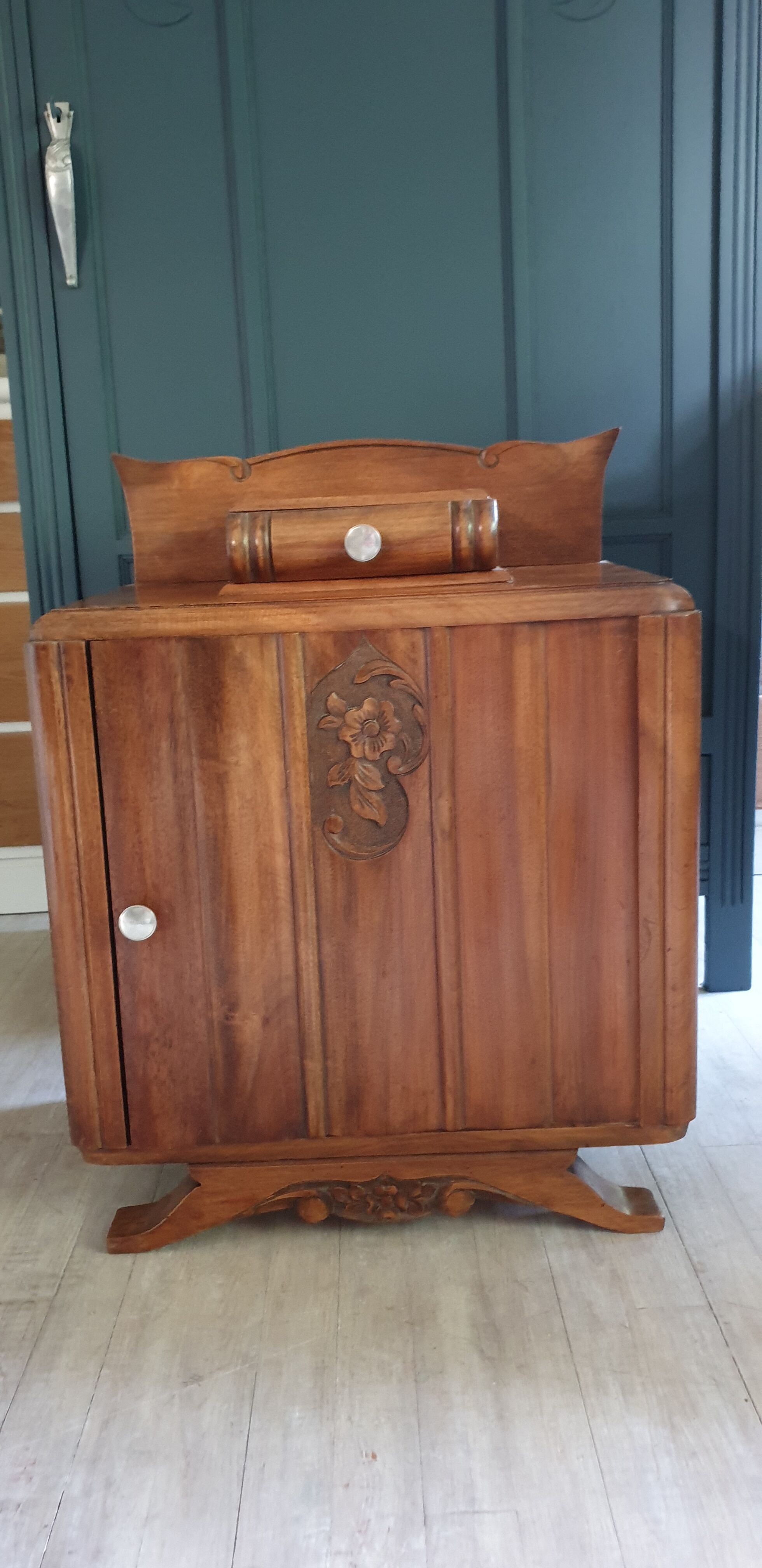Art deco bedside in solid wood