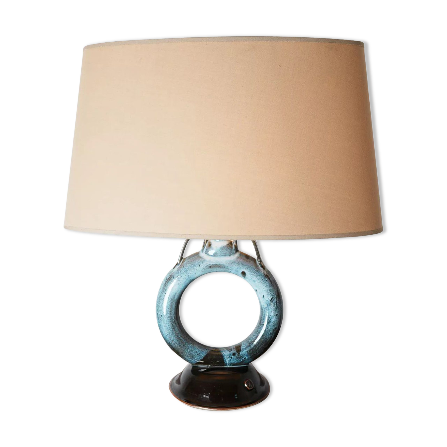 Porcelain lamp with its appearance in the shape of a round