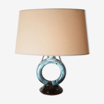 Porcelain lamp with its appearance in the shape of a round