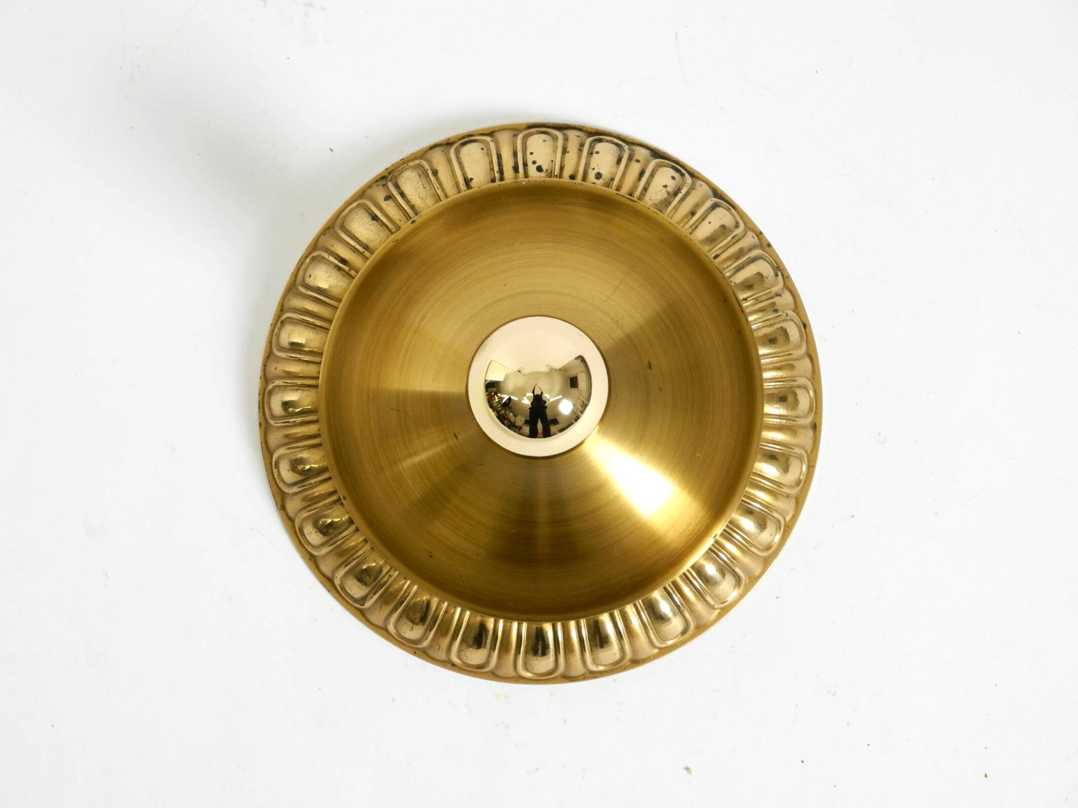 1960's Space Age Pop Art  brass and metal wall or ceiling lamp by Sölken