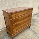 Louis XVI style chest of drawers with marble top