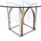 Table à manger ronde en laiton et acier par Romeo Rega avec plateau en verre