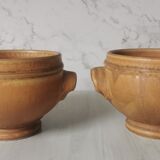 Vintage eared sandstone bowls