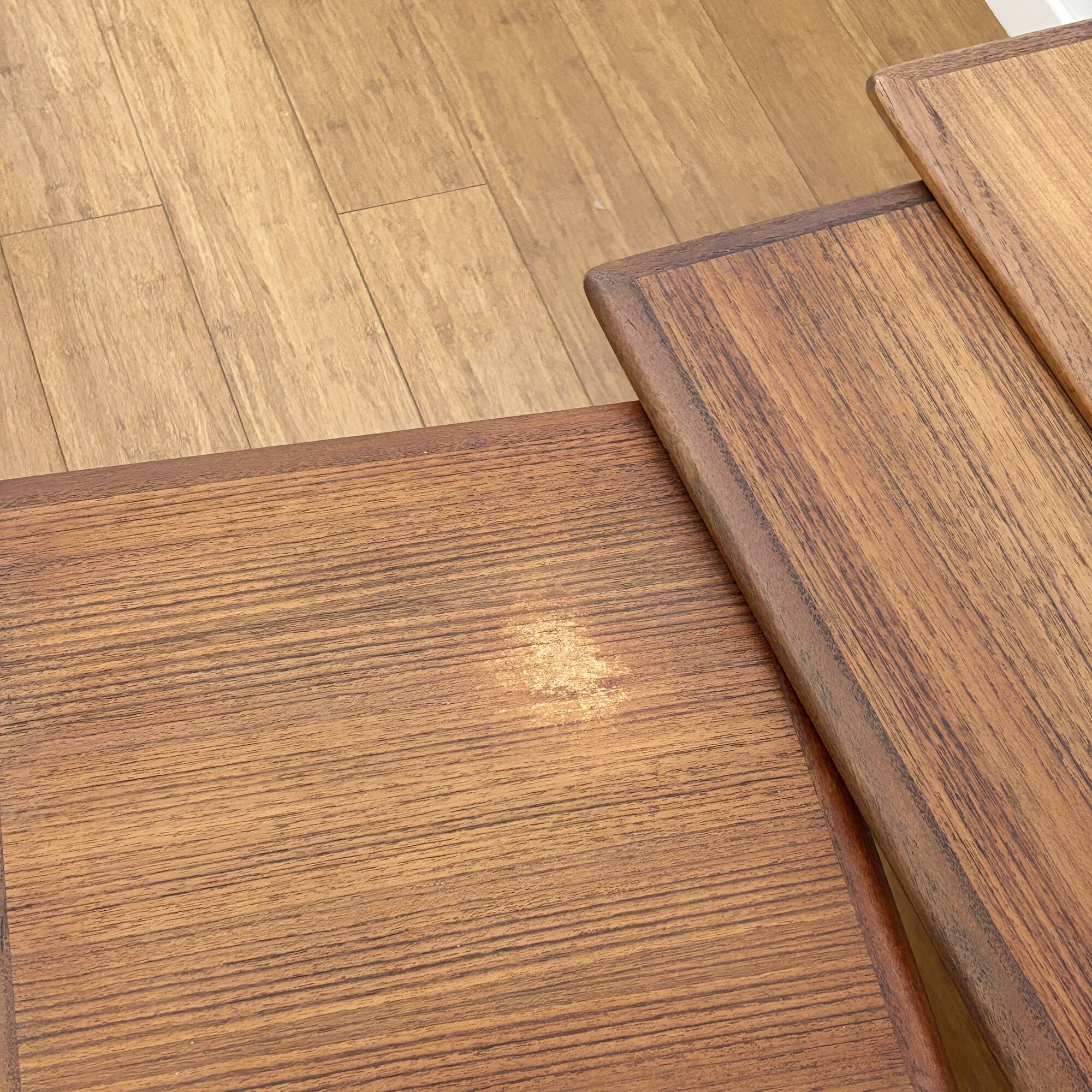 Nest of tables in teak from the 1960s.