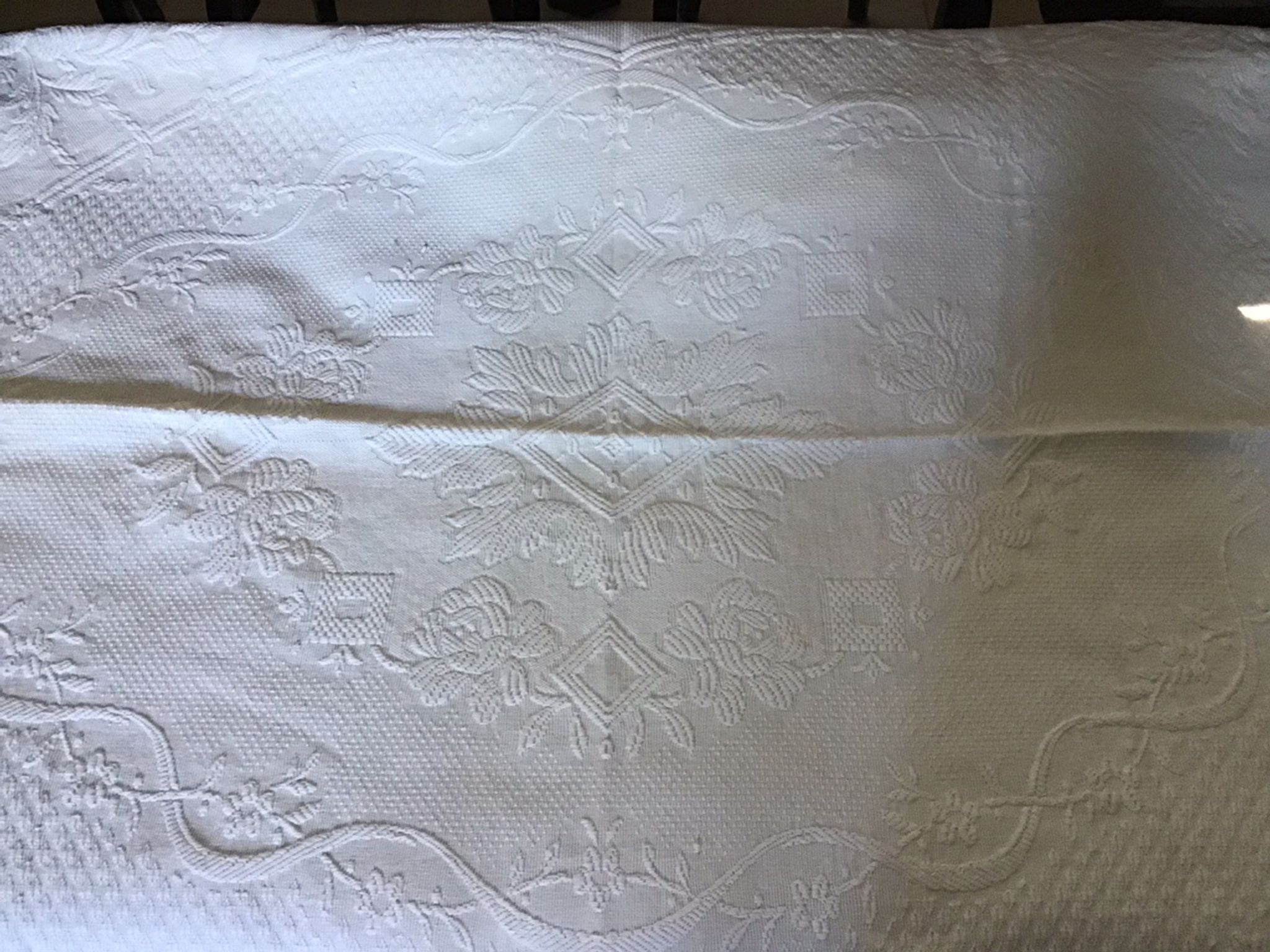 19th bed top in cotton piqué marked MC