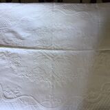 19th bed top in cotton piqué marked MC