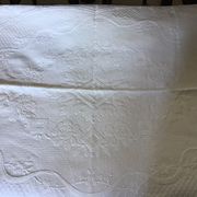19th bed top in cotton piqué marked MC