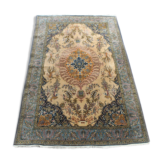 Authentic Persian wool and silk rug 280cm x 180cm original Ghom