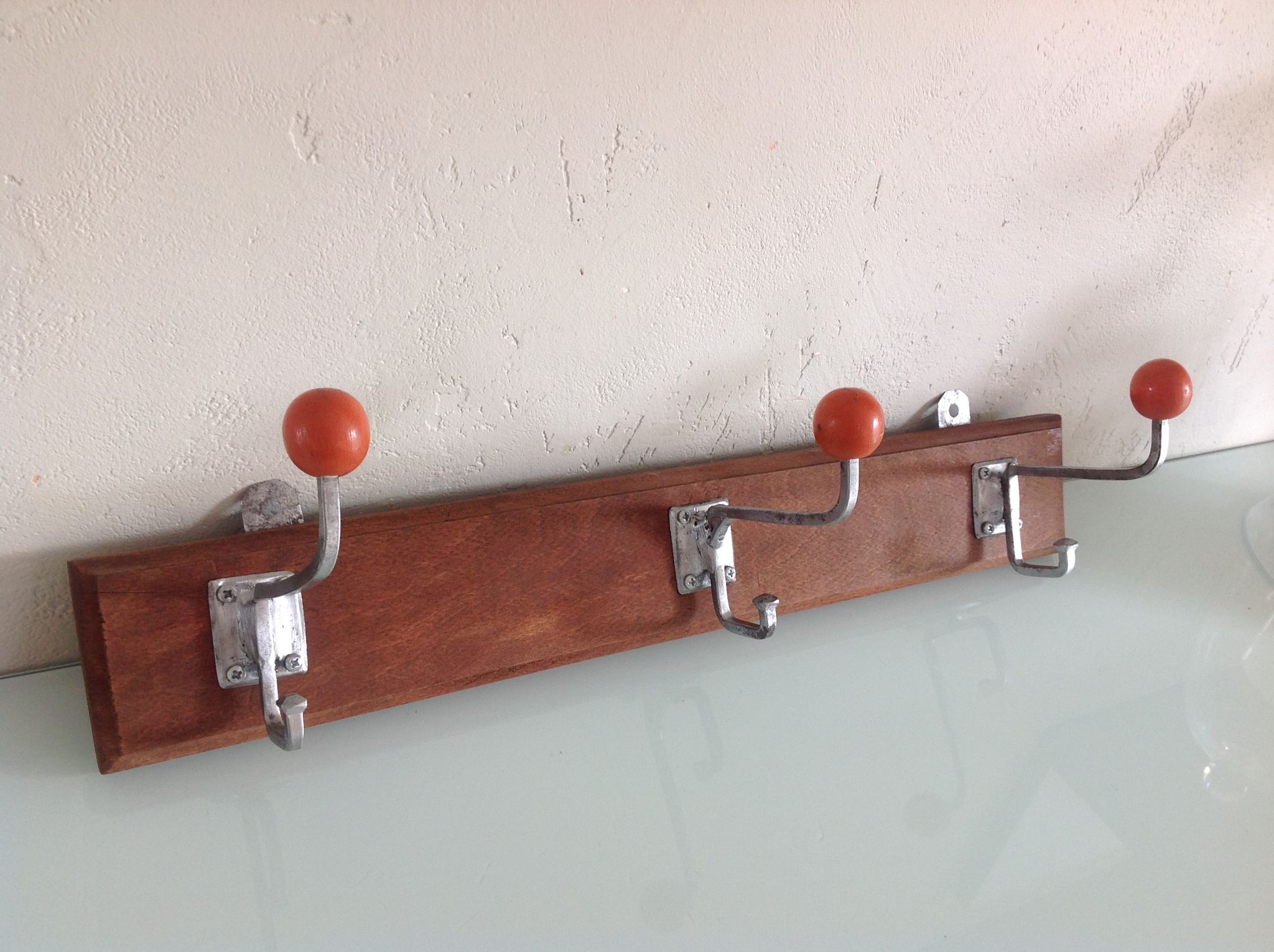 Old patere with 3 heads Orange balls/vintage years 50-60