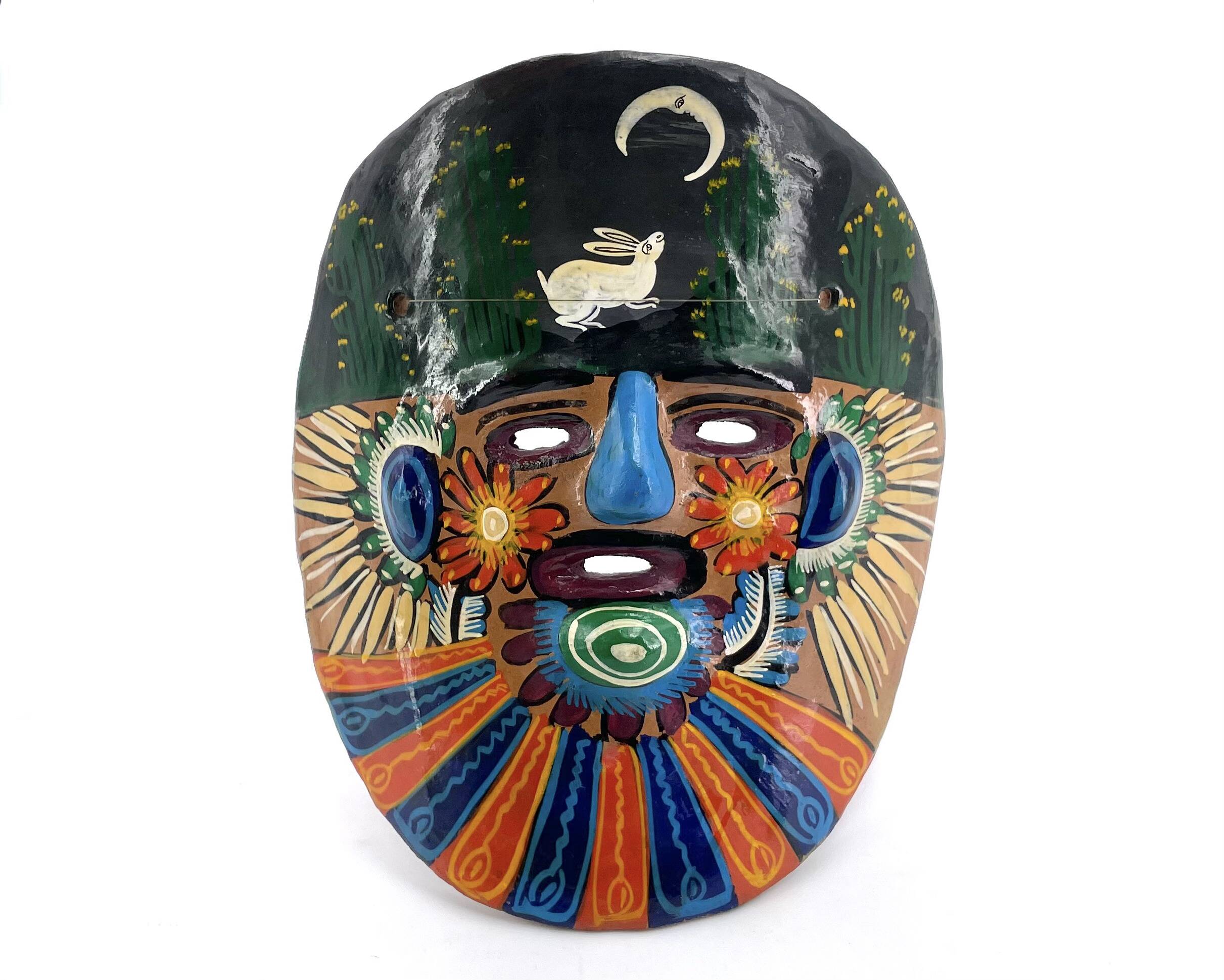 Colorful Mexican ceramic mask, 1970s