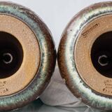 Pair of Søholm Stentøj table lamps, modern organic glazed stoneware, 1960s