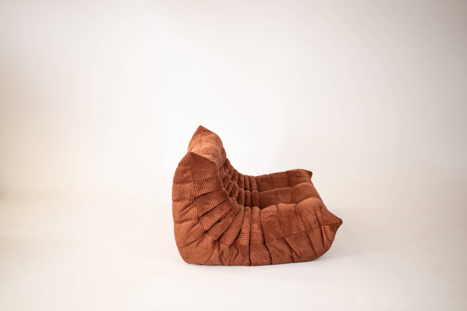 Togo set 2- seater sofa and armchair in brown Corduroy
