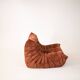 Togo set 2- seater sofa and armchair in brown Corduroy