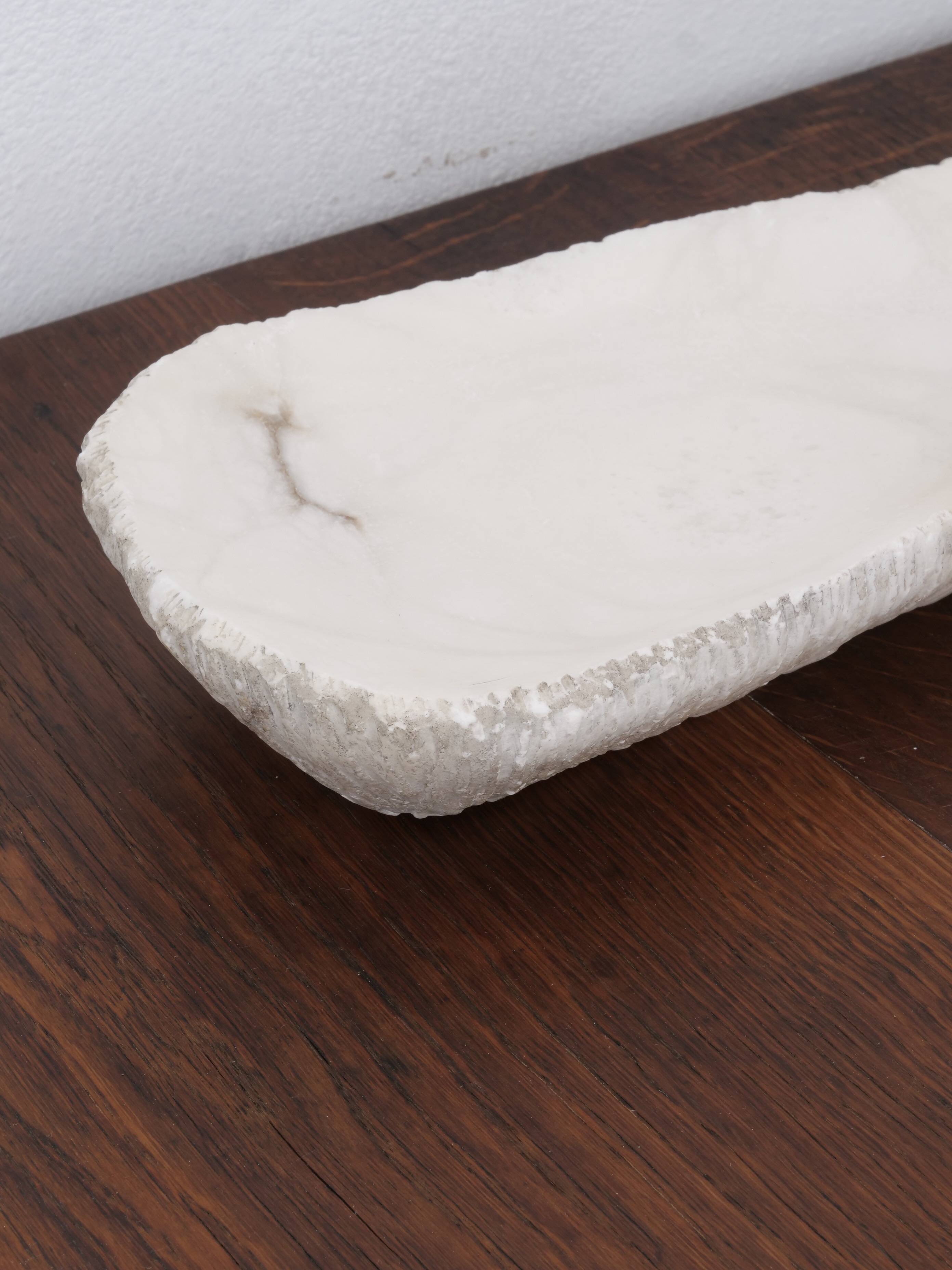 Brutalist free-form alabaster emptier