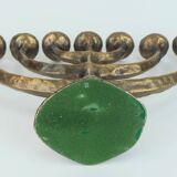 7-armed cand1960s 70s mid century brutalist bronze CANDELABRA