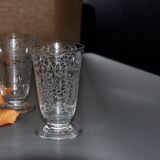 Four Baccarat flutes engraved crystal model Michelangelo