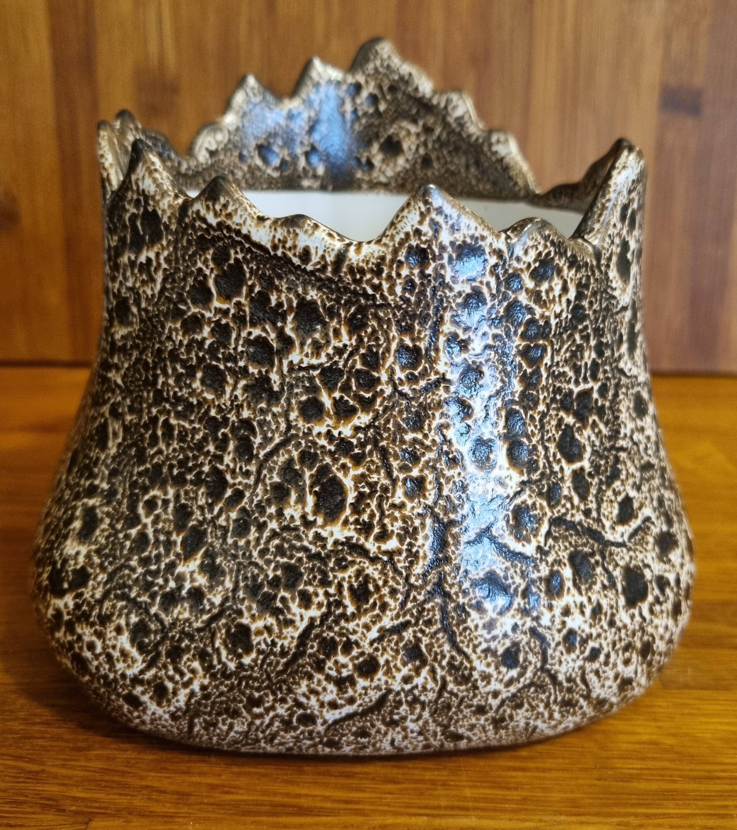 Brown ceramic planter