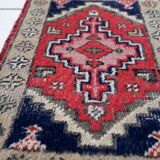 Tapis vintage du Moyen-Orient Hamadan fait main en laine – 38 x 59 cm