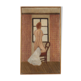 Painting, in front of a window