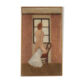 Painting, in front of a window