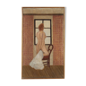 Peinture,  femme nue devant une fenêtre