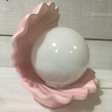 Iridescent pink shell lamp