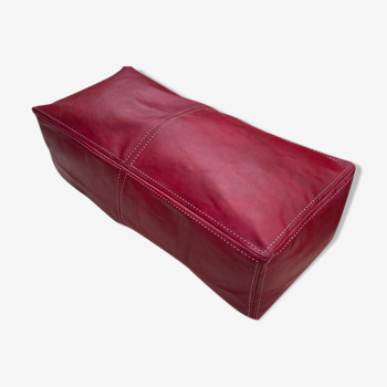 Red leather floor cushion