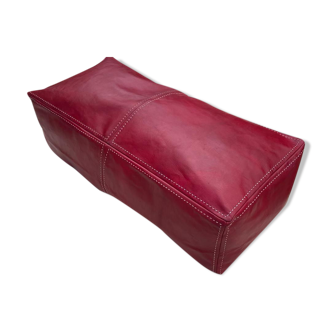 Red leather floor cushion