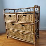 Rattan chest of drawers
