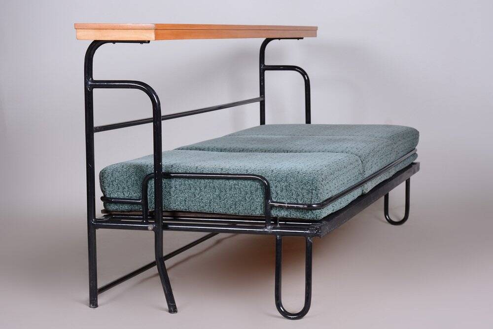 Brown & Blue Bauhaus Sofa, Czechia, 1930s