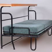 Canapé Bauhaus marron et bleu, Tchéquie, années 1930