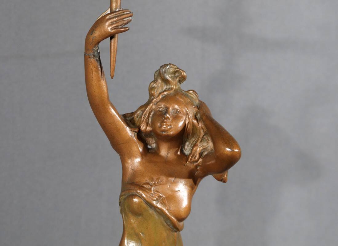 Regulate Lamp, Art Nouveau style, signed C.Rosa – Mid 20th century