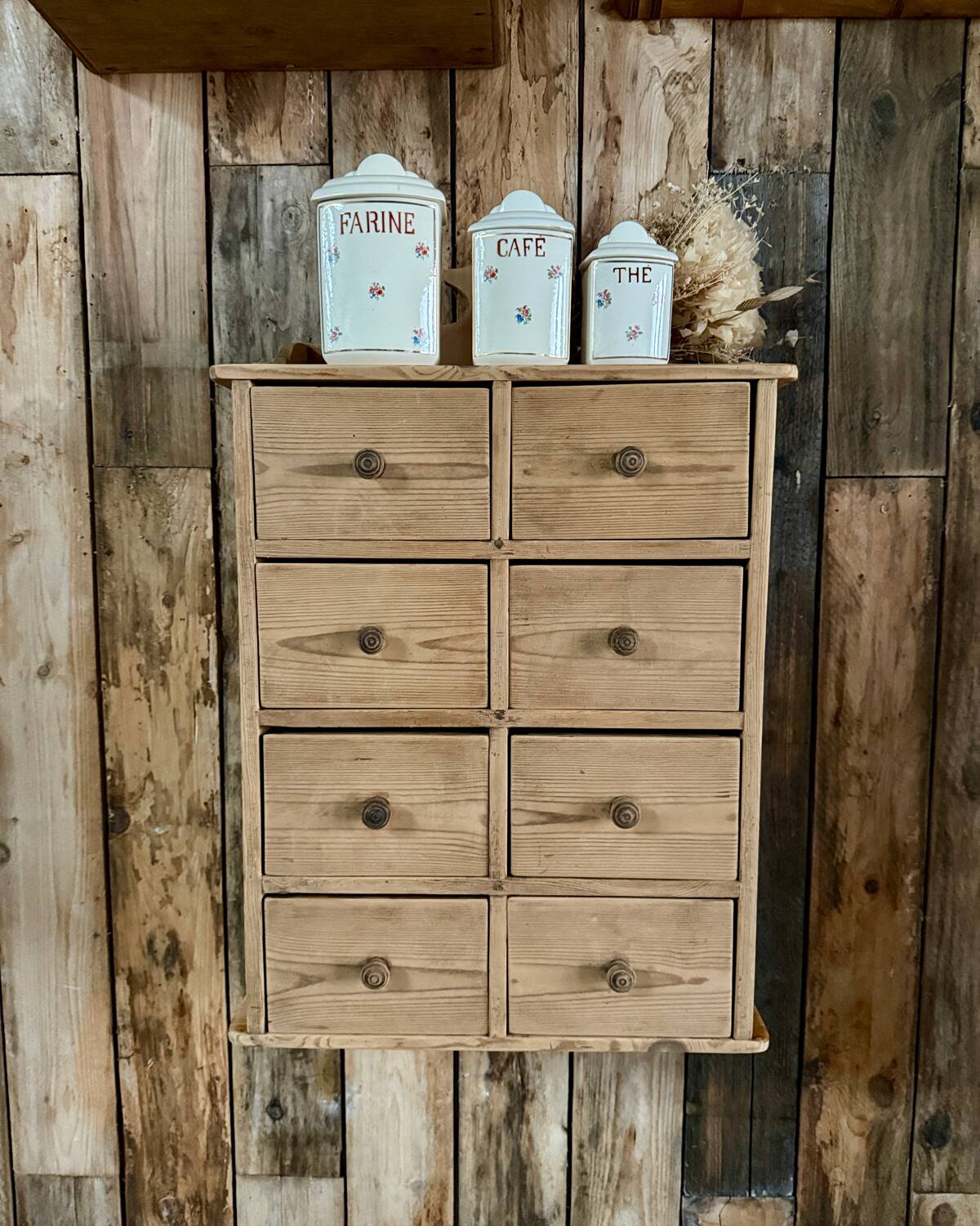 Hanging craft cabinet with drawers