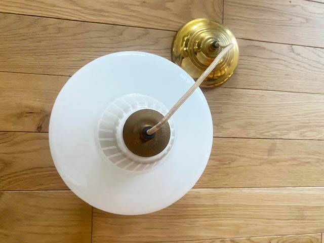 Glass and brass pendant light