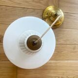 Glass and brass pendant light