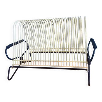 Vinyl record holder, metal record rack and scoubidou