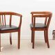 Stoelcker chair in black faux leather and oak