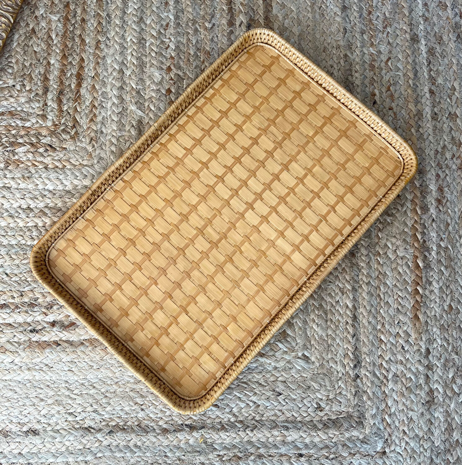 Vintage rattan tray