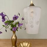 Vintage frosted glass globe pendant light