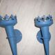 Pair of candle holders, blue torches