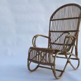 Paire de fauteuils rotin vintage