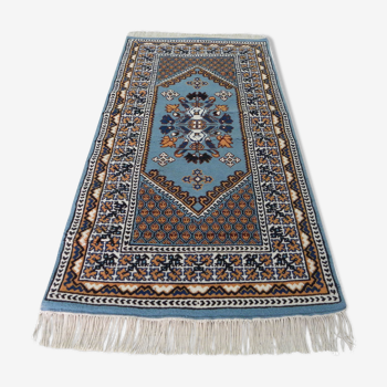 Traditional Tunisian oriental carpet in hand-knotted wool 216x105cm