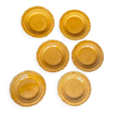 Set of 6 honey-colored dessert plates in glazed clay Pottery Ravel