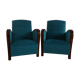 Paire de fauteuils club art déco 1920 velours